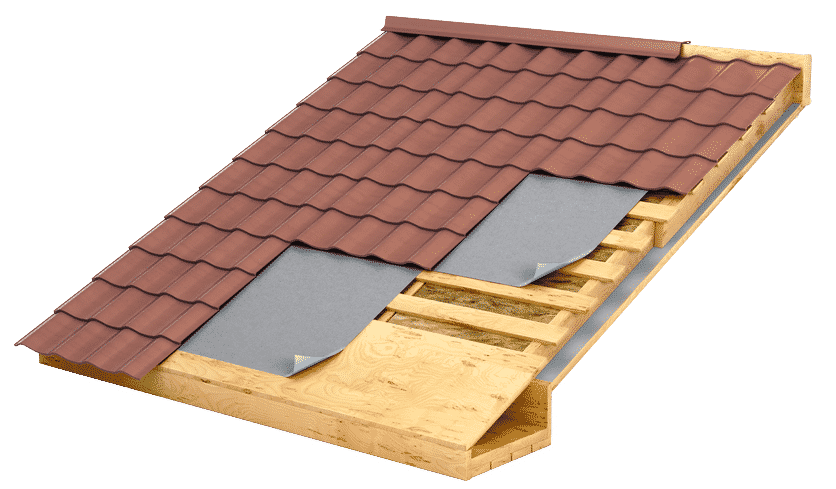Local commercial roofer inspecting a red tile roof