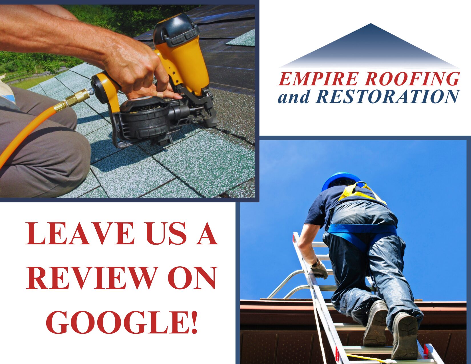 Leave a Google Review for Empire Roofing & Restoration